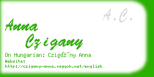 anna czigany business card